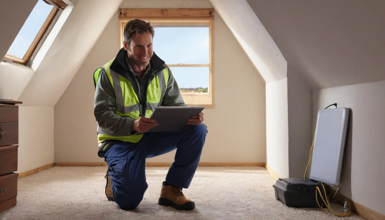 Provider inspecting an attic for animal entry points near Eureka